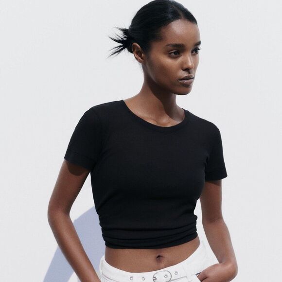 Zara Fitted Short Sleeve Tee M - Picture 1 of 5